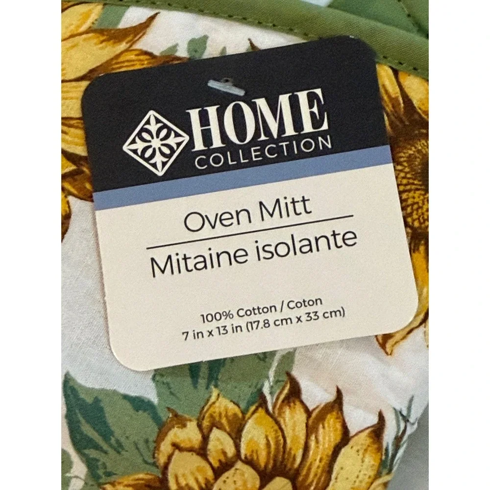 Home Collection Sunflower Kitchen Set 4pc Towel Pot Holders Oven Mitt NWT